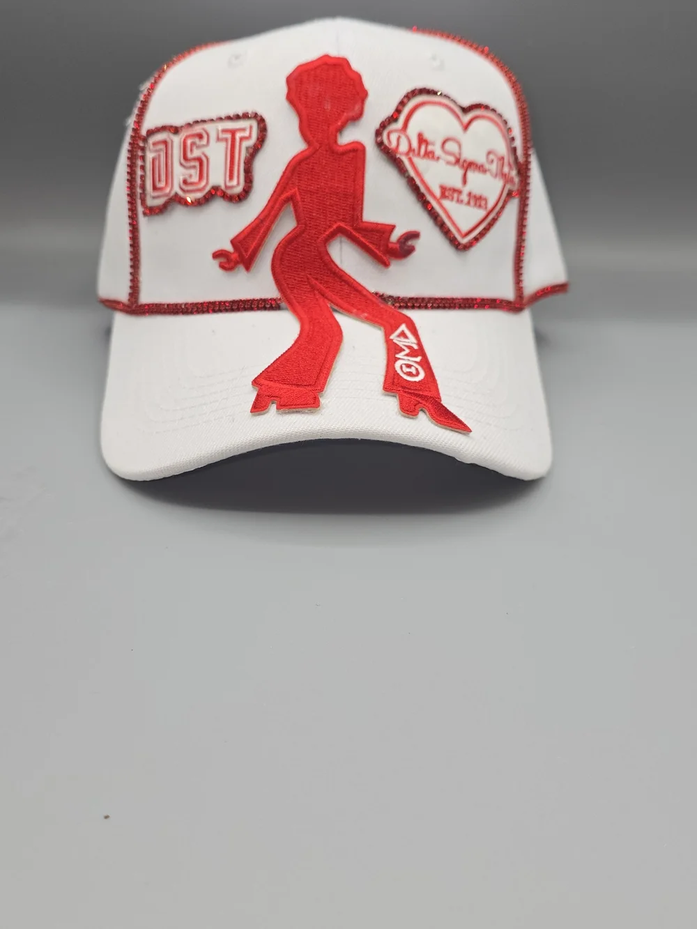 White & Red DELTA SIGMA THETA Hat